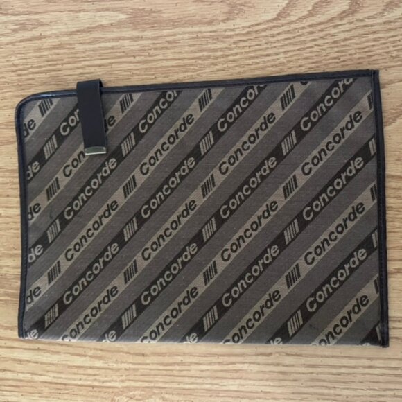 Vtg. Air France Airlines Concorde Cloth Dossier/Portfolio Case-Brown Logo Design - Picture 5 of 7